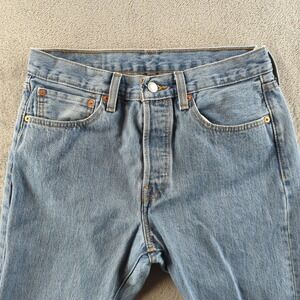 Levis 501 Jeans Mens 31x30 (Fits 30x30) Blue Light Wash Faded Straight Button